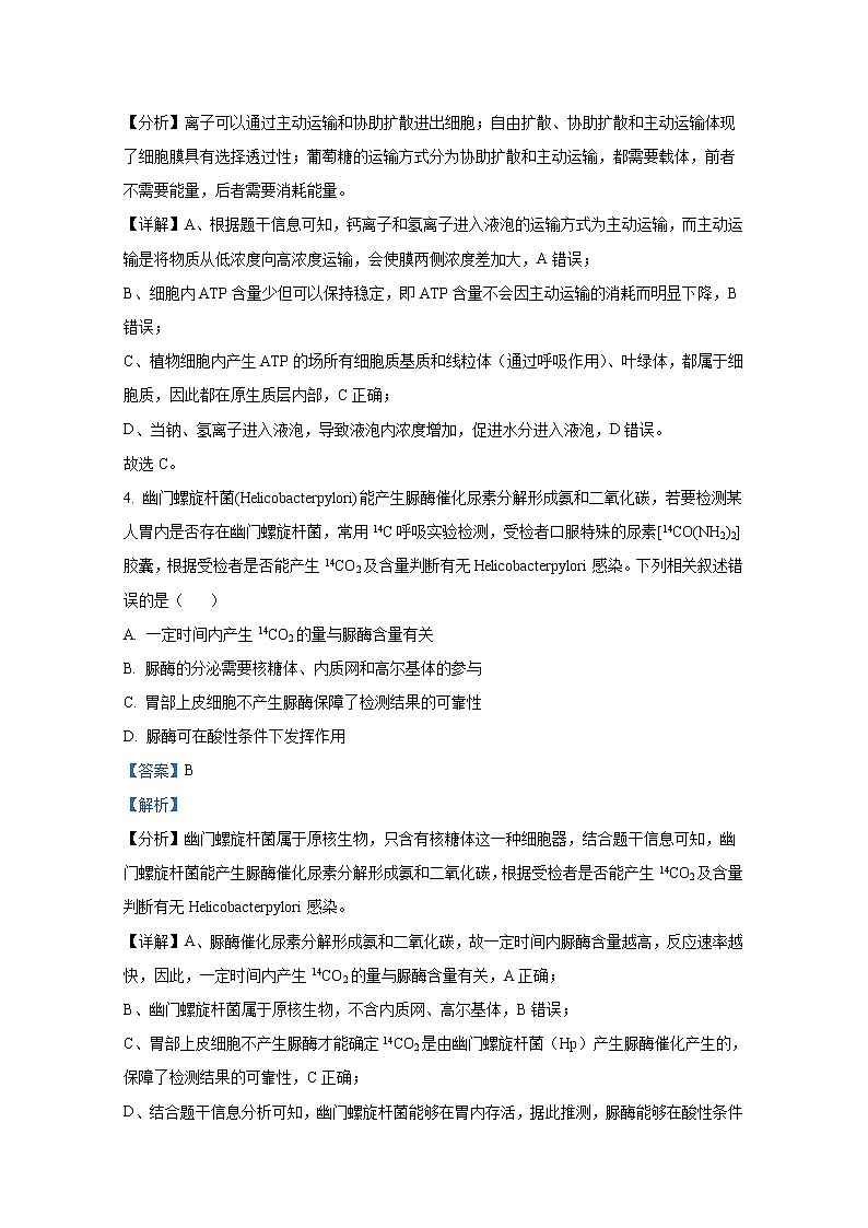 辽宁省大连市滨城高中联盟2022-2023学年高三生物上学期期中试卷（Word版附答案）第3页