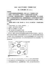 2023菏泽高三上学期11月期中考试生物试题（B）含答案