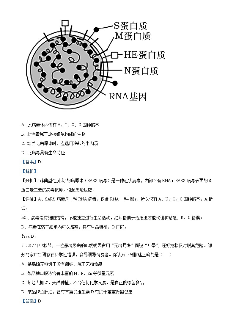 精品解析：江苏省泰州市靖江高级中学2021-2022学年高一上学期期中生物试题02