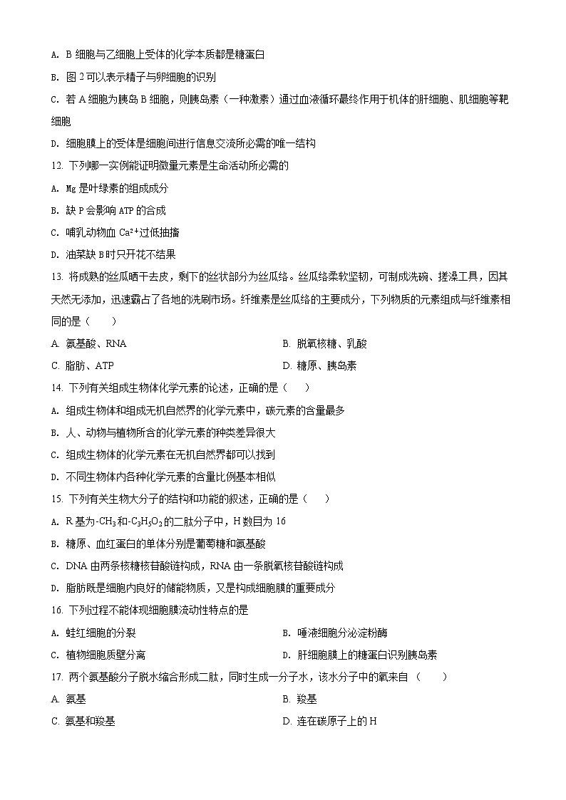 精品解析：河南省开封市七中2021-2022学年高一上学期期中生物试题03