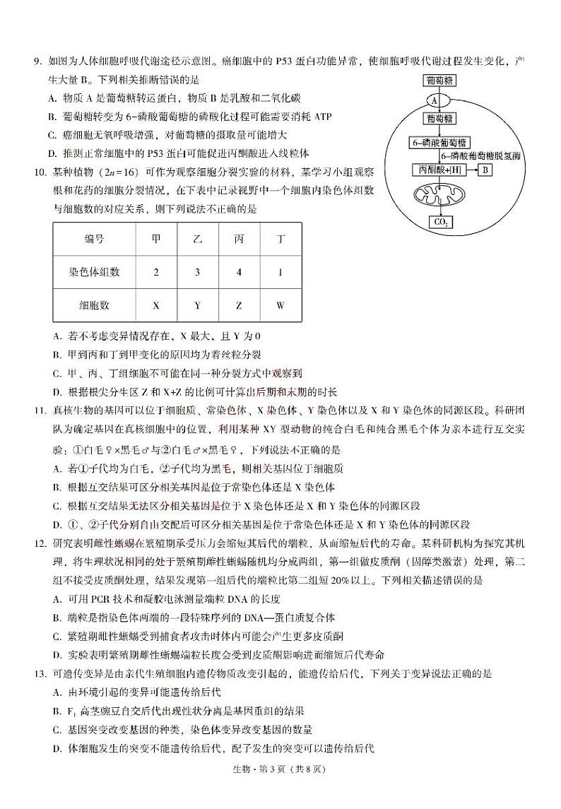 生物试卷第3页