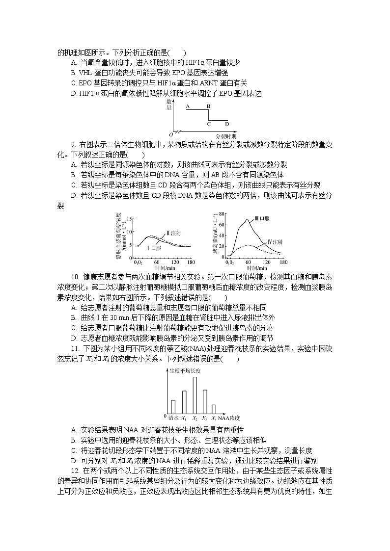 2021南京师大附中高三下学期5月模拟考试生物含答案03