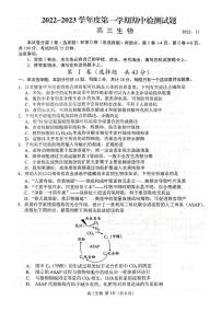江苏省扬州中学2022-2023学年高三上学期期中考试生物试卷Word版含答案