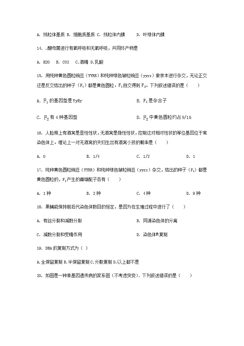 2021-2022学年黑龙江省佳木斯市高一下学期期末考试生物试卷含解析03