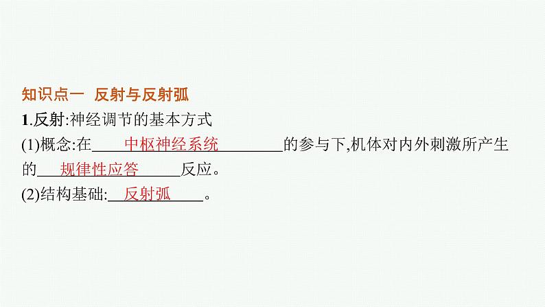 人教版高中生物选择性必修一神经调节的基本方式课件05