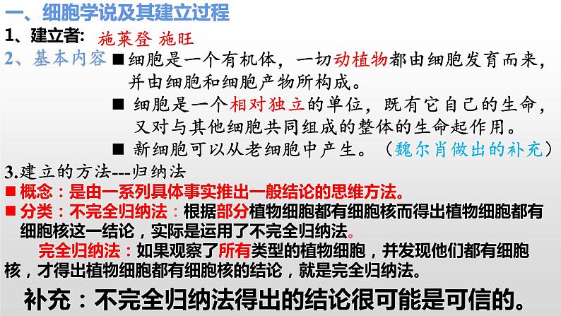 2023届高三一轮复习生物：必修一《走近细胞与组成细胞的分子》复习课件01