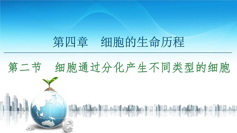 高中生物新浙科版必修1  第4章　第2节　细胞通过分化产生不同类型的细胞 课件（55张）01