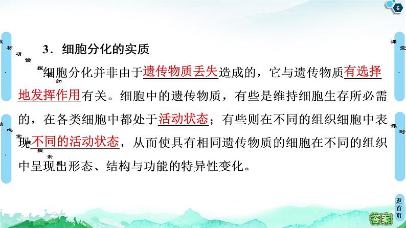 高中生物新浙科版必修1  第4章　第2节　细胞通过分化产生不同类型的细胞 课件（55张）06