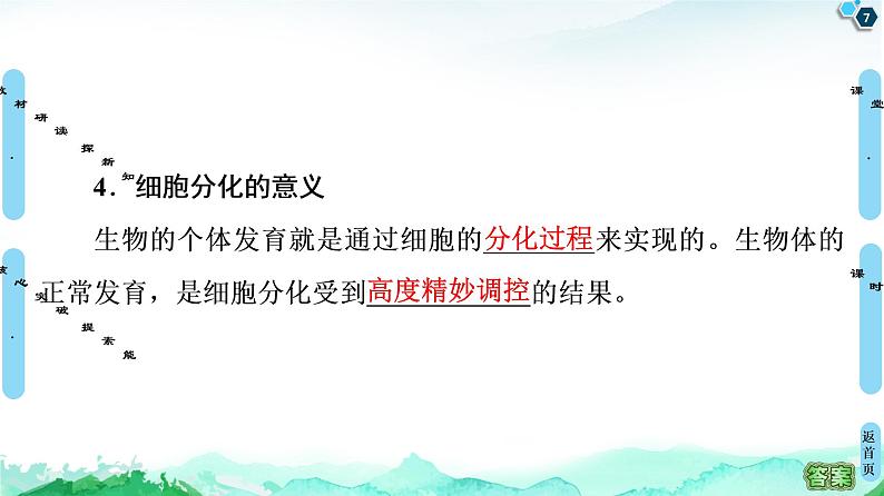 高中生物新浙科版必修1  第4章　第2节　细胞通过分化产生不同类型的细胞 课件（55张）07