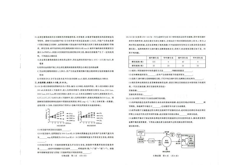 济南市2022年9月高三年级摸底考试生物试题含答案第3页
