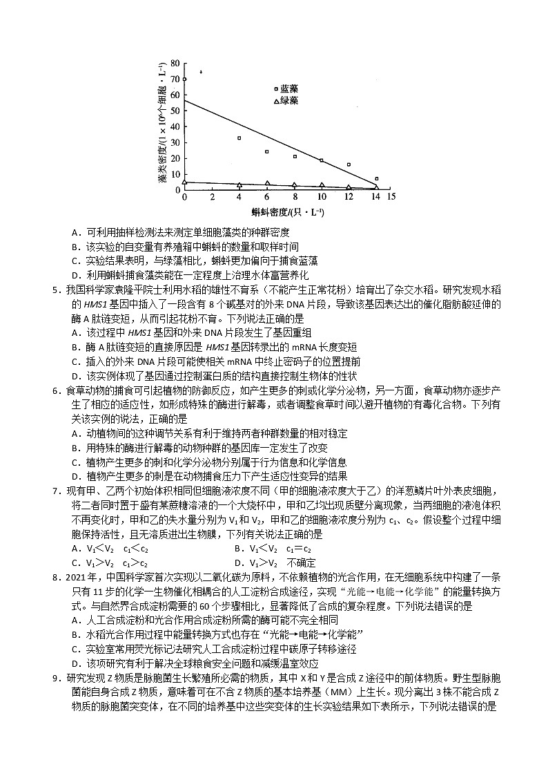 河南省十所名校2023届高三上学期尖子生第一次考试生物试卷第2页