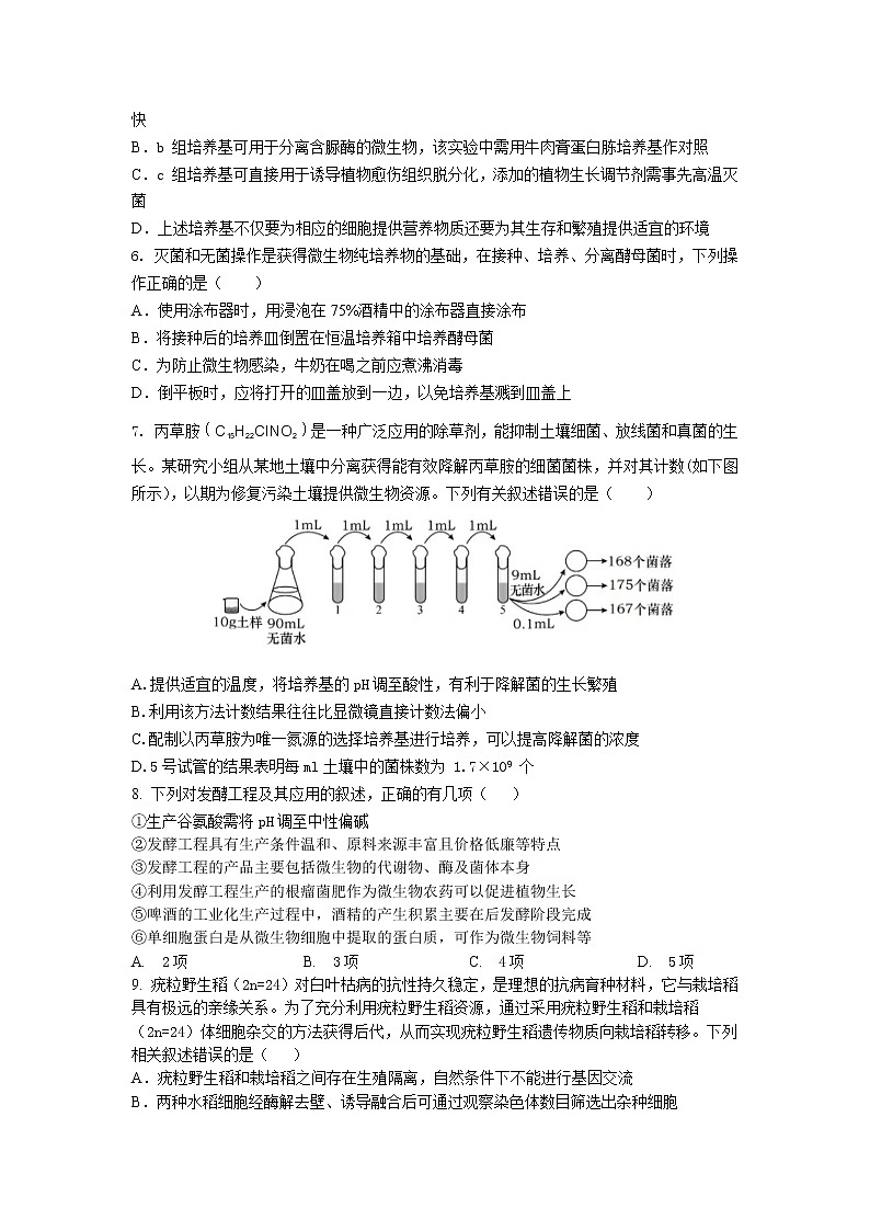 2021-2022学年吉林省长春市十一高中高二下学期第二学程考试生物试题含答案第2页