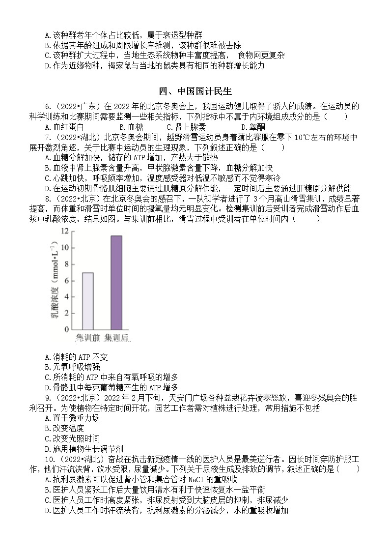 高中生物高考复习中国元素专项练习（2022高考真题，附参考答案）第2页