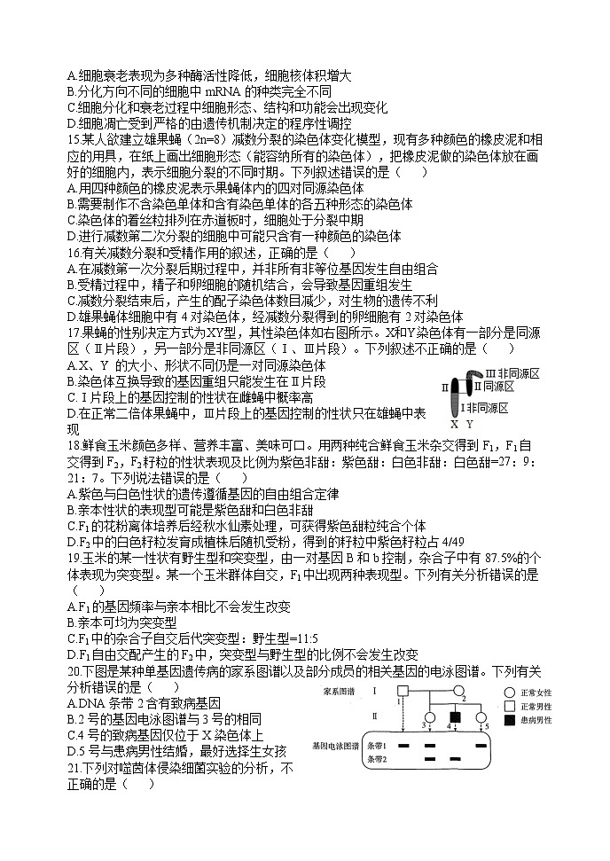 山西大学附中高三年级11月期中考试生物试卷第3页
