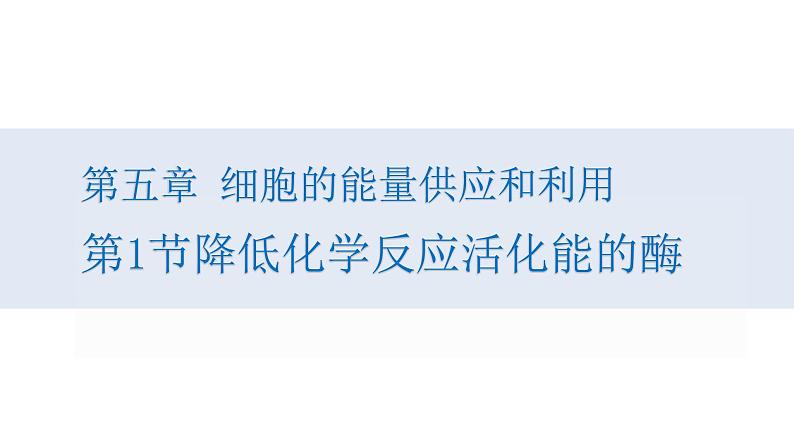 人教版高中生物高一必修一分子与细胞课件5.1降低化学反应活化能的酶(第1课时)01