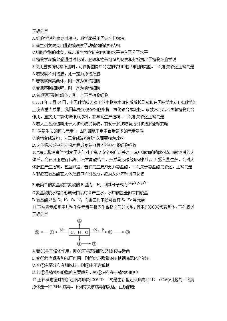 四川省成都市郫都区2022-2023学年高一生物上学期期中考试试题（Word版附答案）第2页