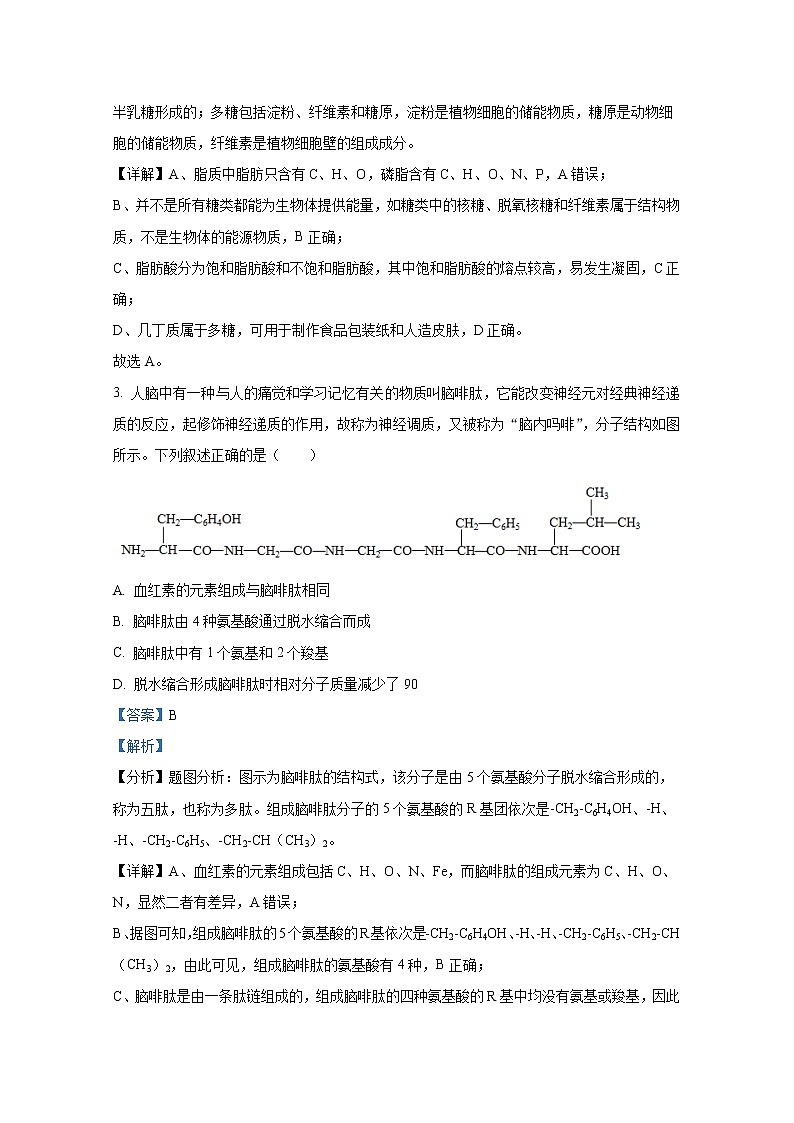 重庆市巴蜀中学2022-2023学年高二生物上学期第一次月考试题（Word版附解析）02