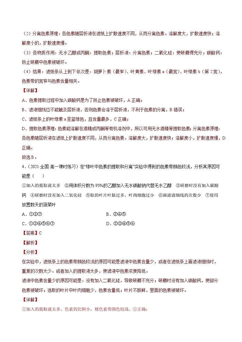 【备战2023高考】生物总复习——专题10《光合作用》练习（新教材新高考）03