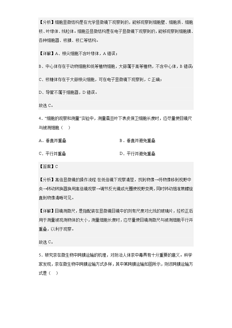 2019-2020学年上海市虹口区上海市复兴高级中学高二上学期期末生物试题含解析02