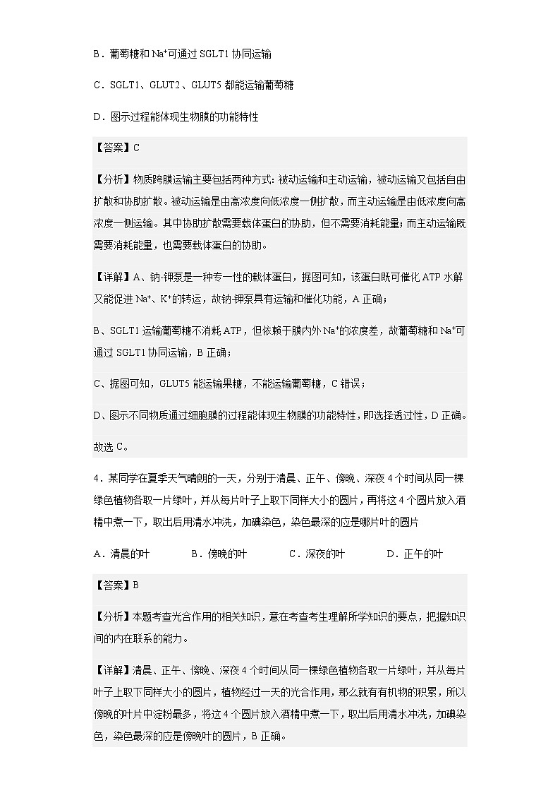 江苏省南京市江宁区2021-2022学年高二下学期期末学情调研生物试题含解析03