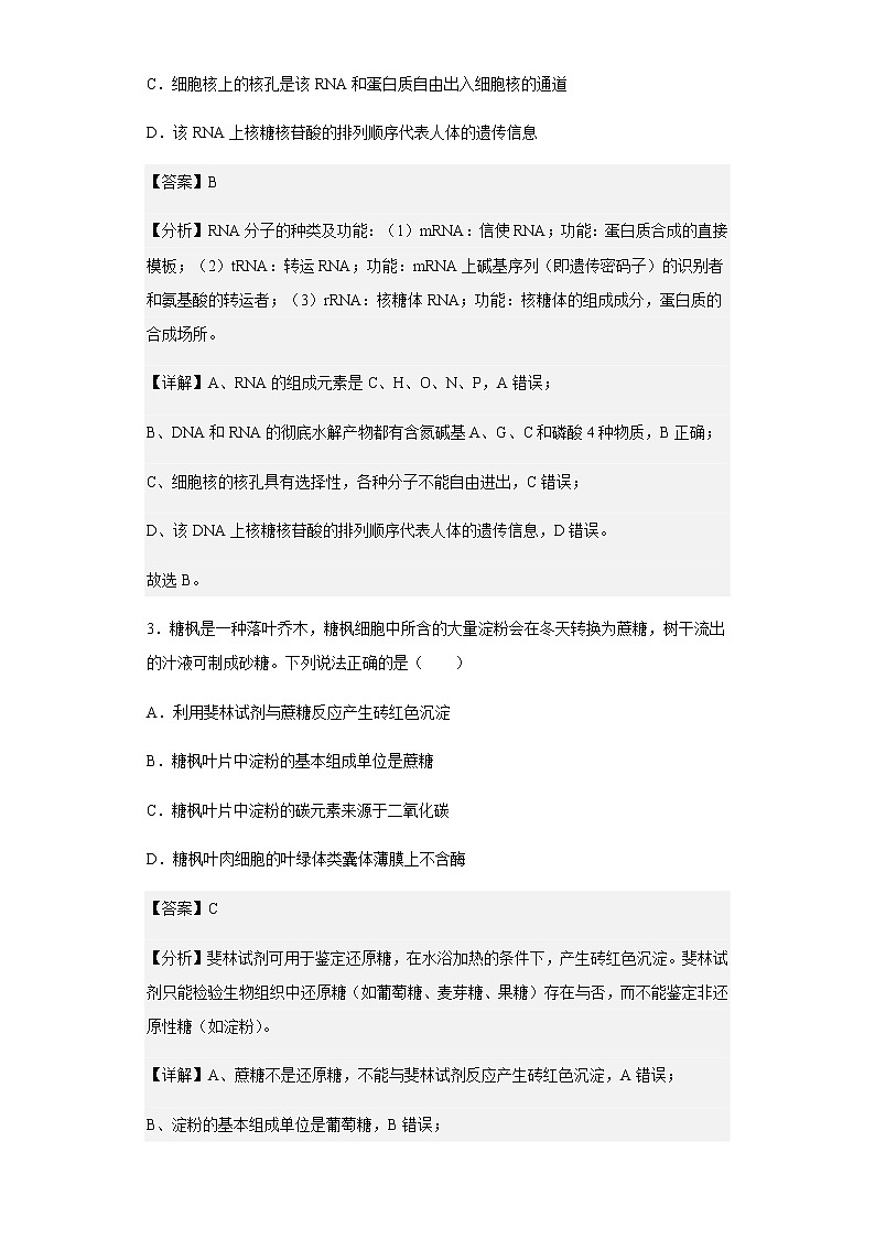 2022-2023学年河南省高三上学期阶段性考试（四）生物试题含解析第2页