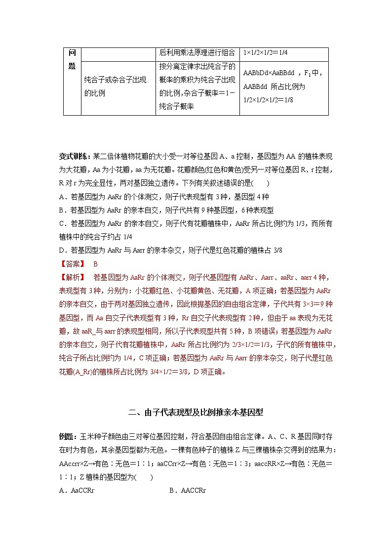高中生物专题05 自由组合定律的应用（有答案）第3页