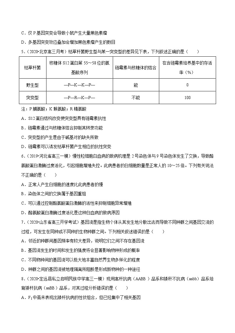 高中生物专题06 变异、育种与进化（无答案）第2页