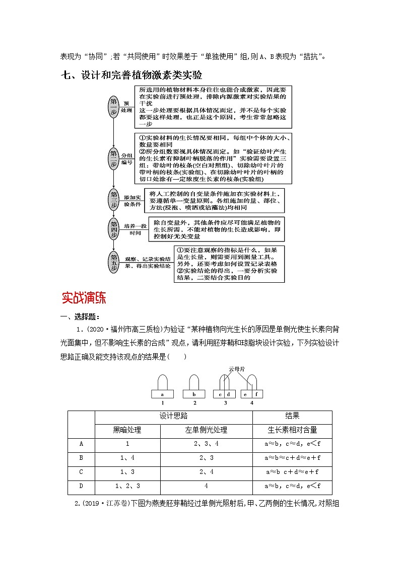 高中生物专题06 植物激素的相关实验探究-备战2021年高考生物核心考点透析（无答案）第3页