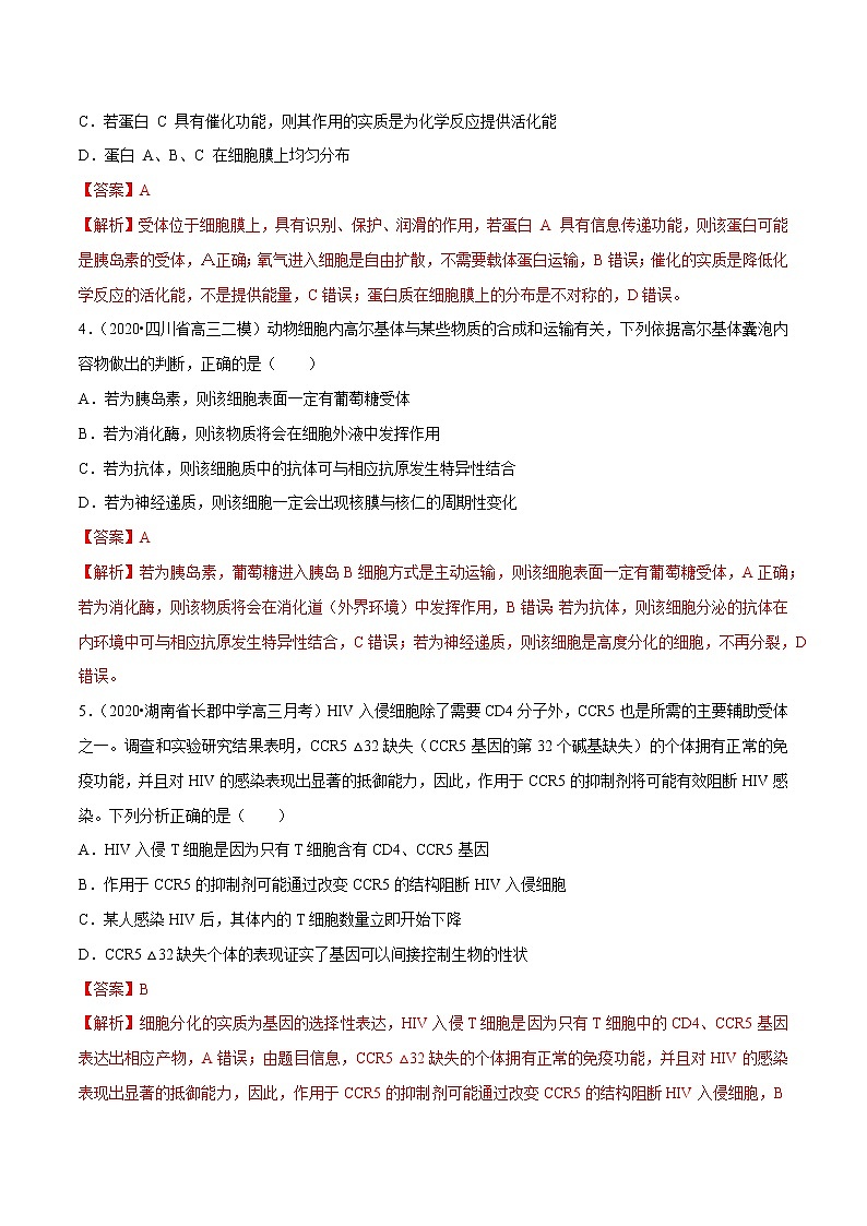 高中生物专题07 生命活动的调节（有答案）第2页