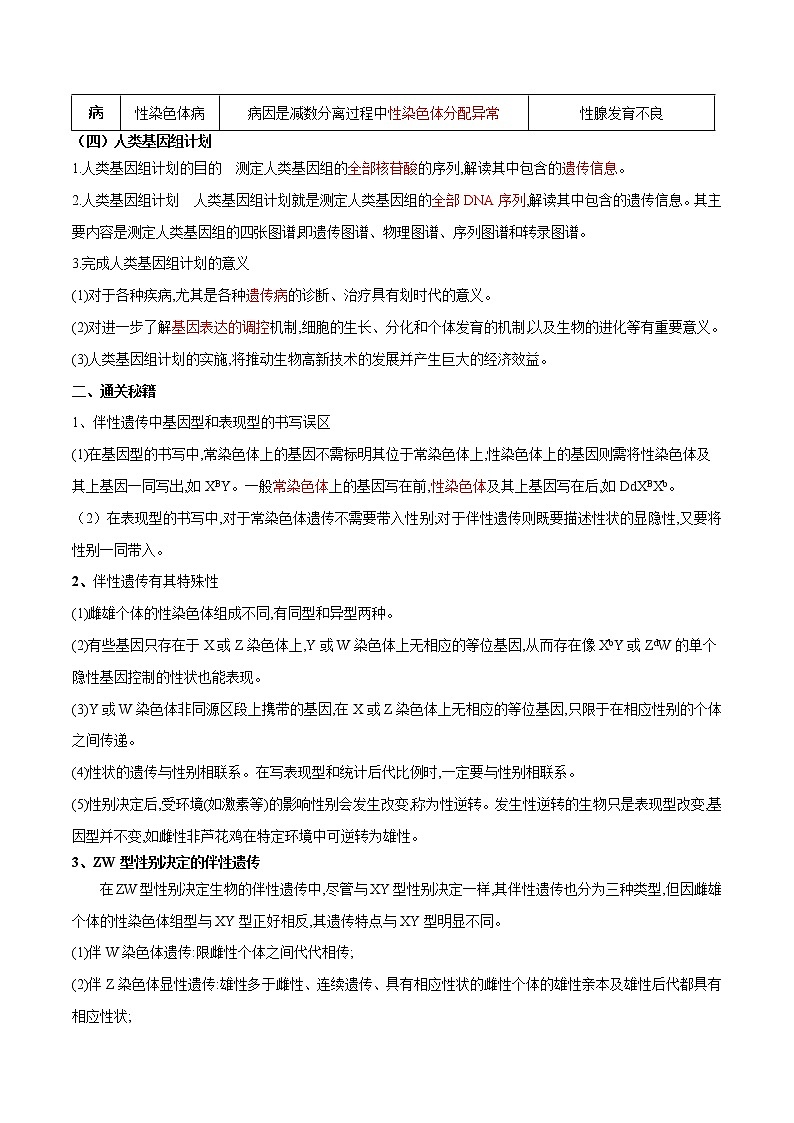 高中生物专题09 伴性遗传和人类遗传病-备战2021年高考生物专题提分攻略（有答案）03