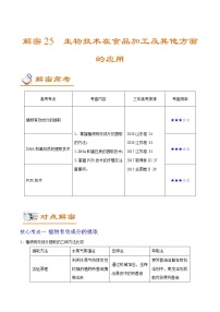 高中生物解密25 生物技术在食品加工及其他方面的应用（讲义）-【高频考点解密】2021年高考生物二轮复习讲义+分层训练