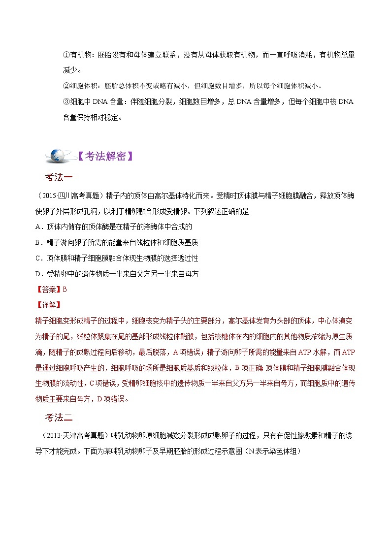 高中生物解密27 克隆技术和胚胎工程（讲义）-【高频考点解密】2021年高考生物二轮复习讲义+分层训练第3页