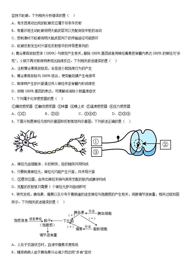 2023维吾尔自治区和田地区墨玉县高二上学期11月期中生物试题含答案02