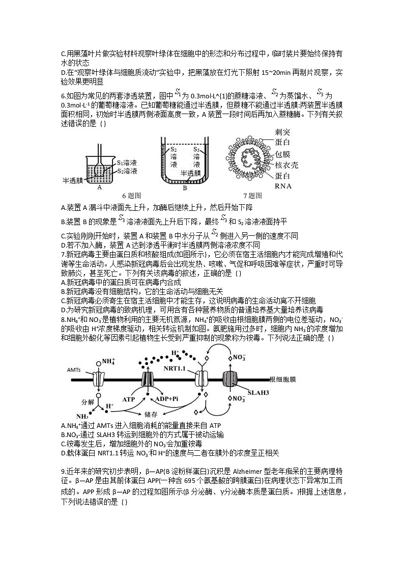 山东省滨州市阳信县2022-2023学年高一上学期期中生物试题02