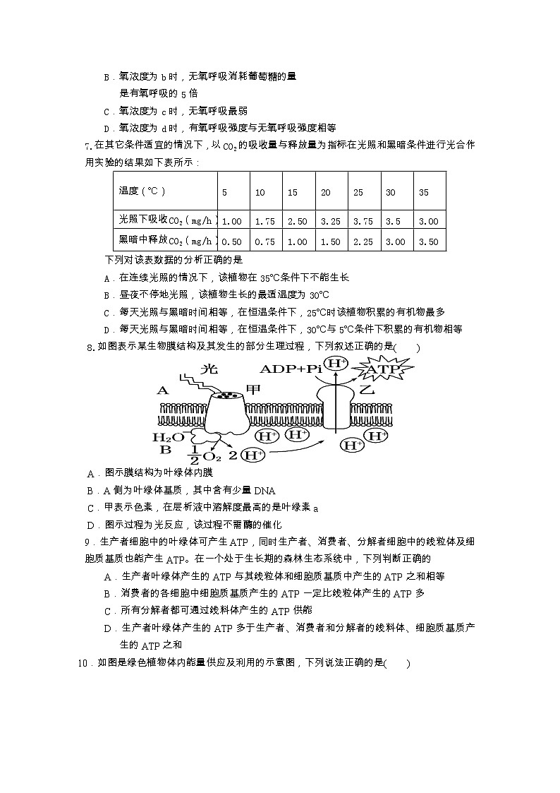 陕西省西安市周至县第四中学2022-2023学年高三上学期期中考试生物试题（含答案）02