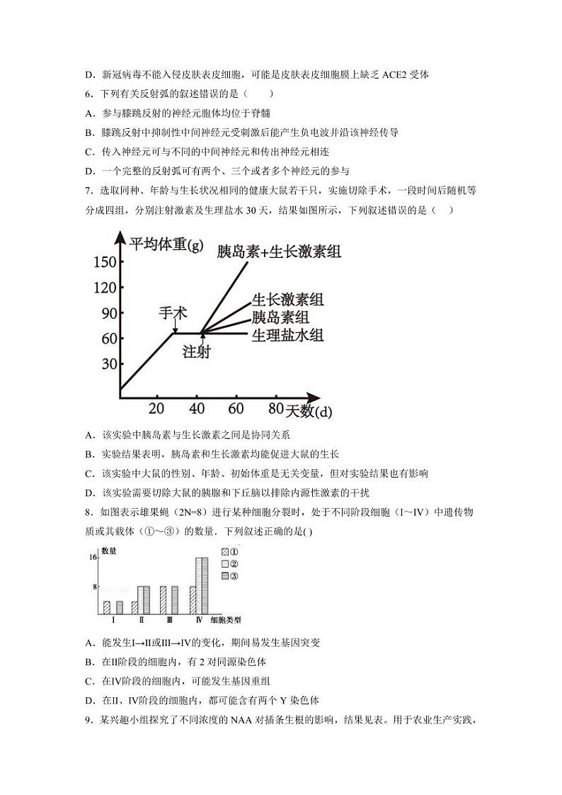 2023年山东省普通高等学校招生全国统一考试全真模拟生物试题第3页
