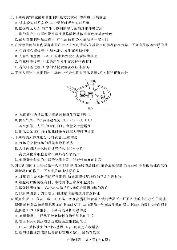 生物试题·2023九江市十校联考第3页