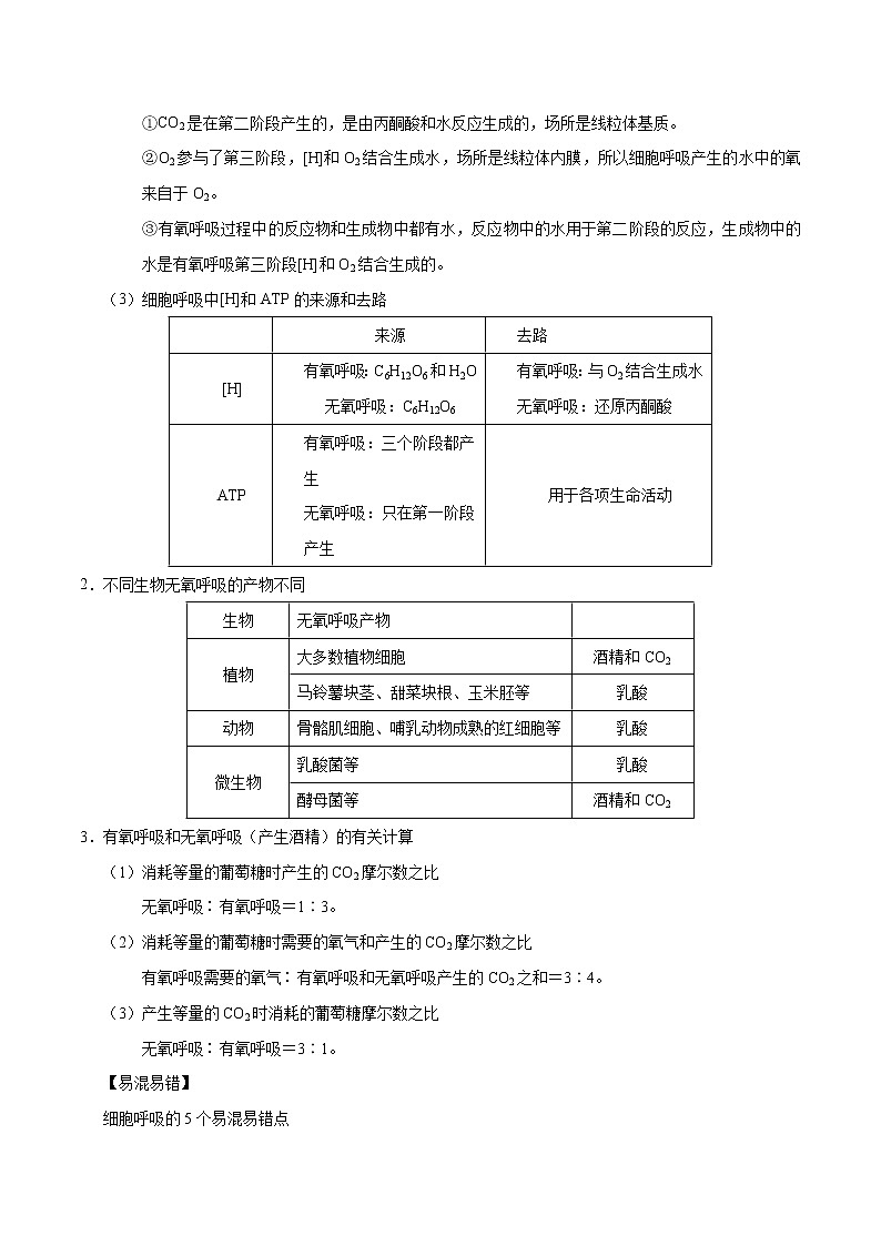 高中生物解密05 ATP的主要来源——细胞呼吸（讲义）-【高频考点解密】2021年高考生物二轮复习讲义+分层训练第2页