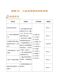 高中生物解密12 人类遗传病及伴性遗传（讲义）-【高频考点解密】2021年高考生物二轮复习讲义+分层训练