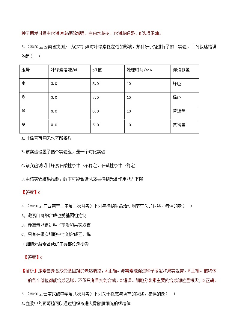 高中生物卷07-备战2021年高考生物【名校地市好题必刷】全真模拟卷·3月卷（新课标专用）（有答案）.第2页