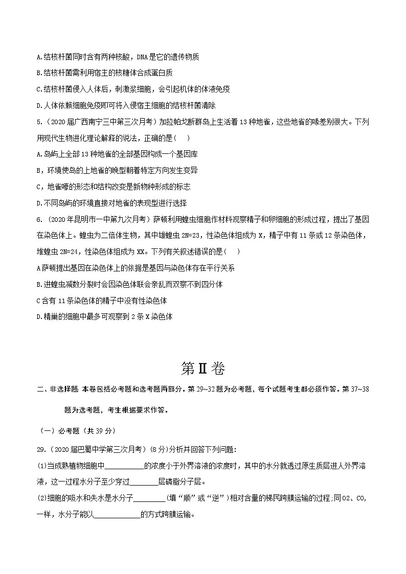 高中生物卷08-备战2021年高考生物【名校地市好题必刷】全真模拟卷·3月卷（新课标专用）（无答案）第2页