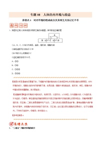 高中生物专题08 人体的内环境与稳态-备战2019年高考生物之纠错笔记系列（有答案）