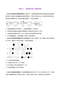 高中生物专题10 伴性遗传和人类遗传病-2020年高考真题和模拟题生物分项汇编（学生版）