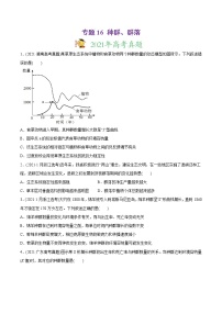 高中生物专题16 种群、群落-2021年高考生物真题与模拟题分类训练（学生版）