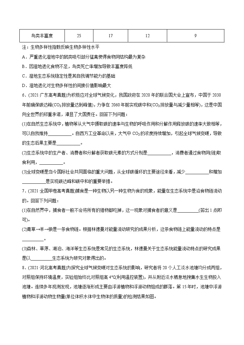 高中生物专题17 生态系统与环境保护-2021年高考生物真题与模拟题分类训练（学生版）第2页