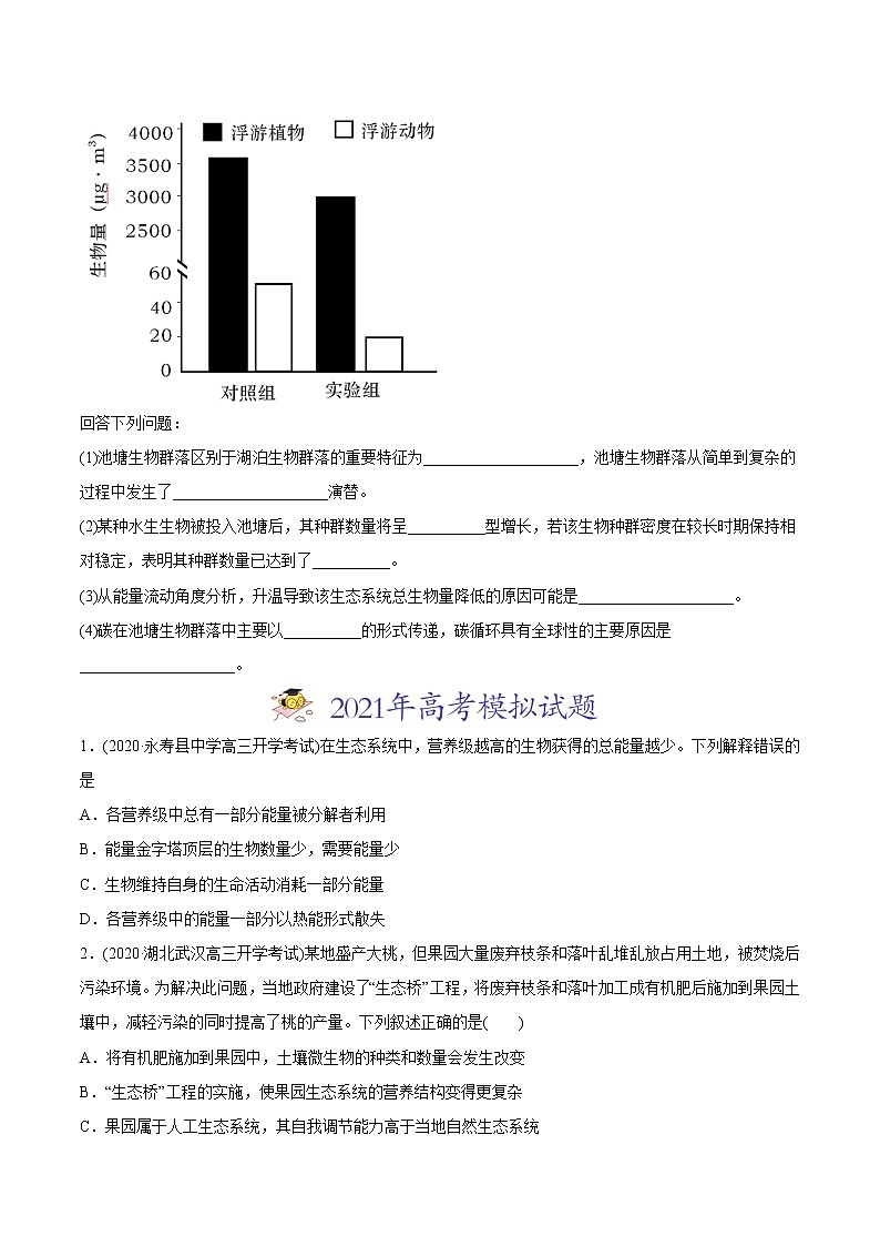 高中生物专题17 生态系统与环境保护-2021年高考生物真题与模拟题分类训练（学生版）第3页