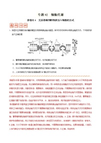 高中生物专题02 细胞的代谢-备战2019年高考生物之纠错笔记系列（有答案）