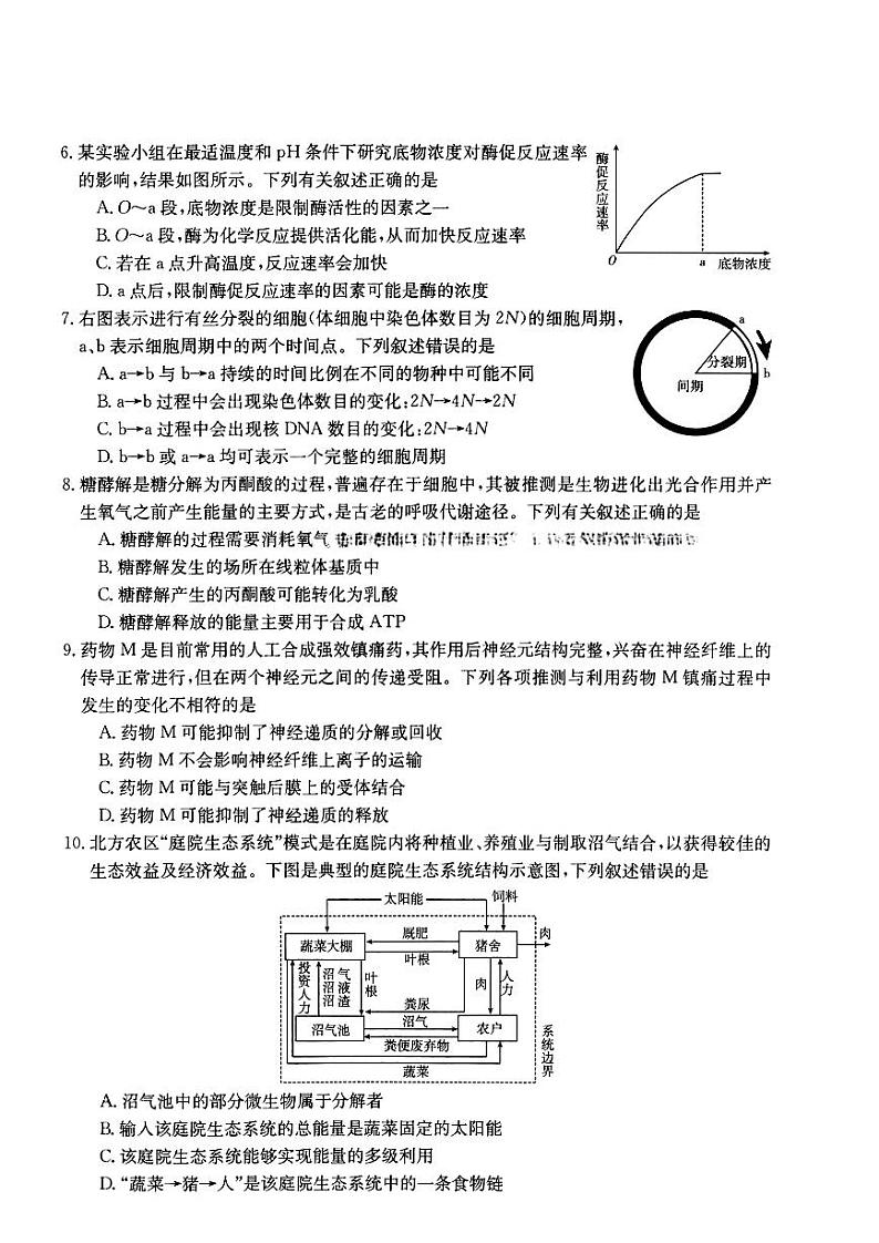 2022-2023学年山西省部分学校高三上学期11月联考生物试题 PDF版第2页