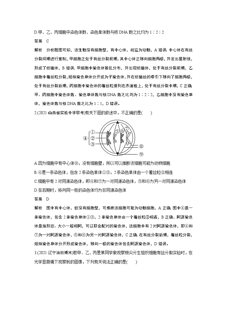 高中生物热点微练12　二轮专题细胞周期中各分裂时期的判断02