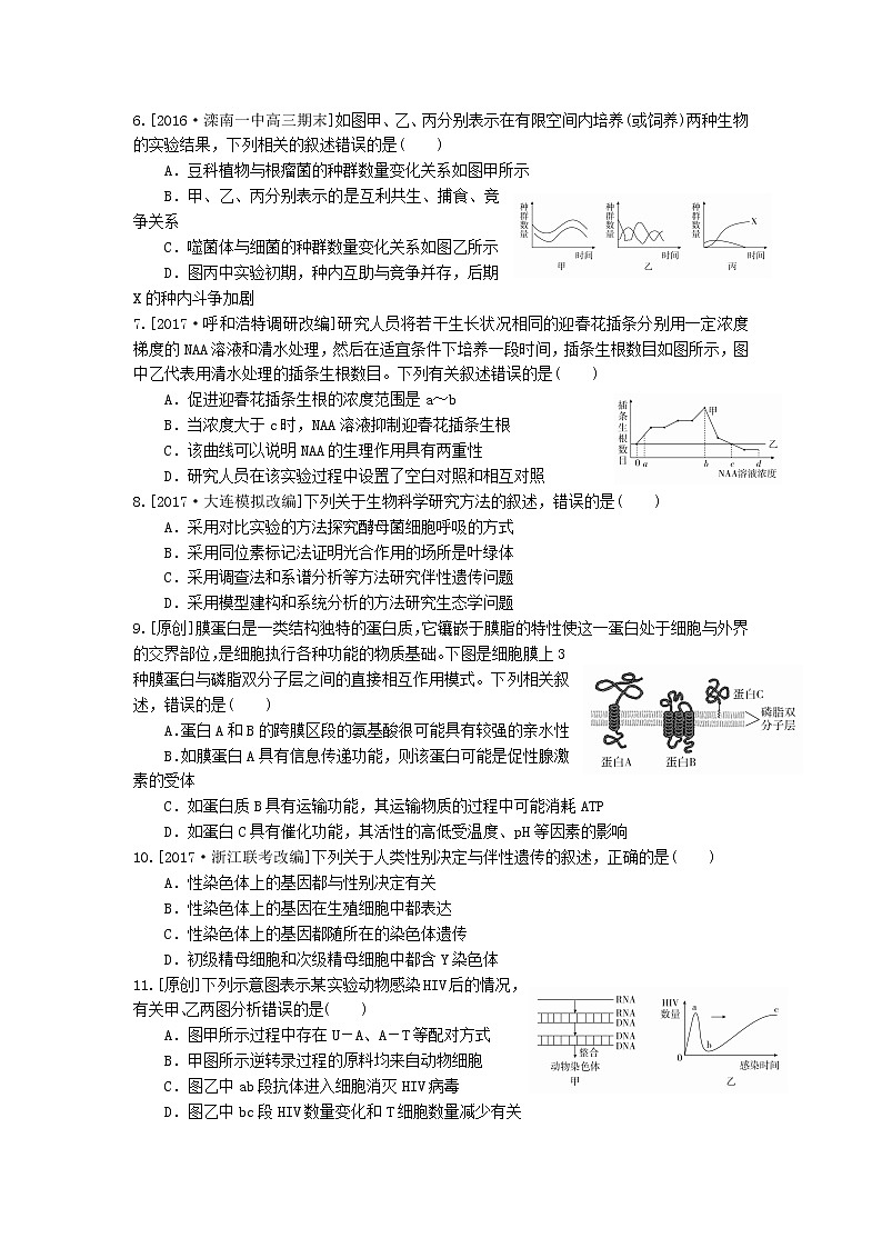 高中生物浙江省杭州市2019届高考生物命题比赛试题11第2页